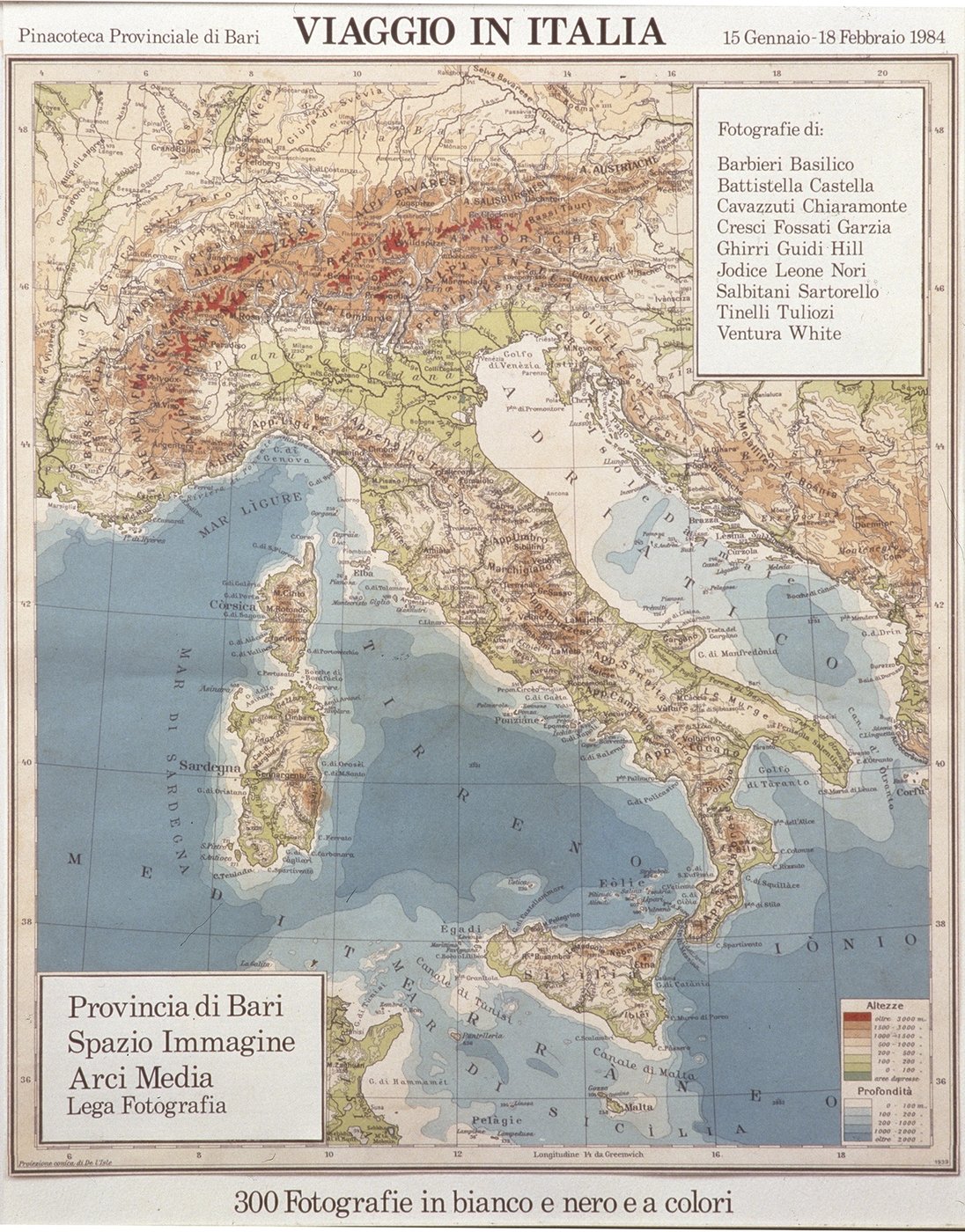 Ghirri Luigi, Gianni Leone and Enzo Velati eds. Viaggio in Italia (Alessandria: Il Quadrante, 1984). Catalogue published following the exhibition Viaggio in Italia at Pinacoteca Provinciale di Bari, Bari, 1984. Cover by Paola Borgonzoni. Courtesy Archivio Luigi Ghirri