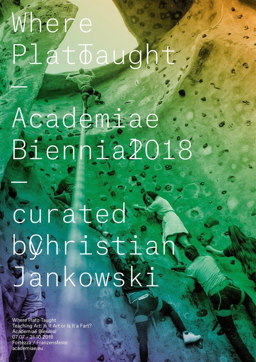 Sasha Auerbakh, Philipp Grünewald, Ma Jia, Heimo Zobernig und der Fachbereich Textuelle Bildhauerei (IBK) sind auf Einladung von Stephan Schmidt-Wulffen und Christian Jankowski auf der „ACADEMIÆ Jugendkunst Biennale 2018“ mit dem Titel
 
  Wo Platon gelehrt hat
 
 vertreten