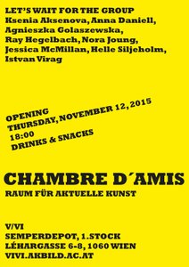 Chambre d'amis, Raum für aktuelle Kunst (Fachbereich Video- und Videoinstallation) mit Ksenia Aksenova, Anna Daniell, Agnieszka  Golaszewska, Ray Hegelbach,  Nora Joung, Jessica McMillan, Helle Siljeholm und Istvan  Virag.