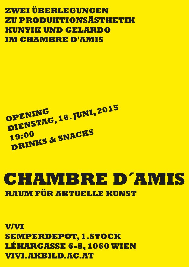 Kunyik und Gelardo im Chambre d'amis, Raum für aktuelle Kunst (Fachbereich Video- und Videoinstallation).