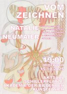 Plakat, Hintergrund: Natalie Neumaier, Codex Zürn, Buntstift auf Papier, 42x29,7cm, 2023