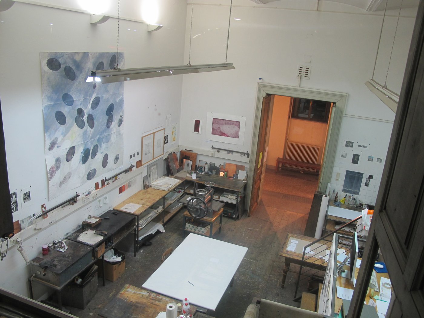 View into the workshop from above