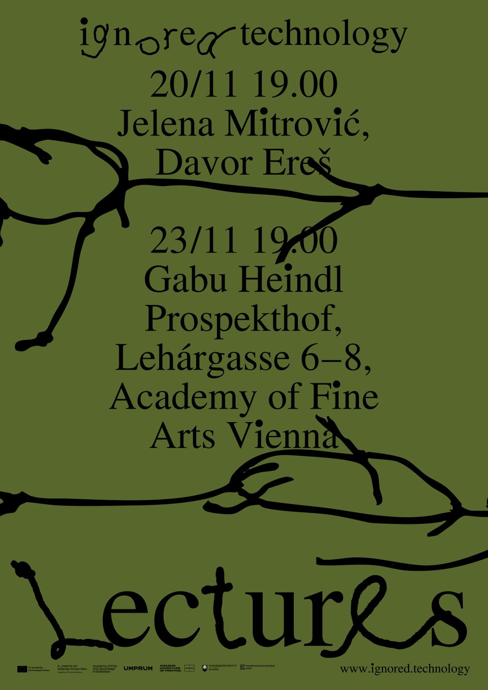 Poster mit grünem Hintergrund und schwarzer Schrift