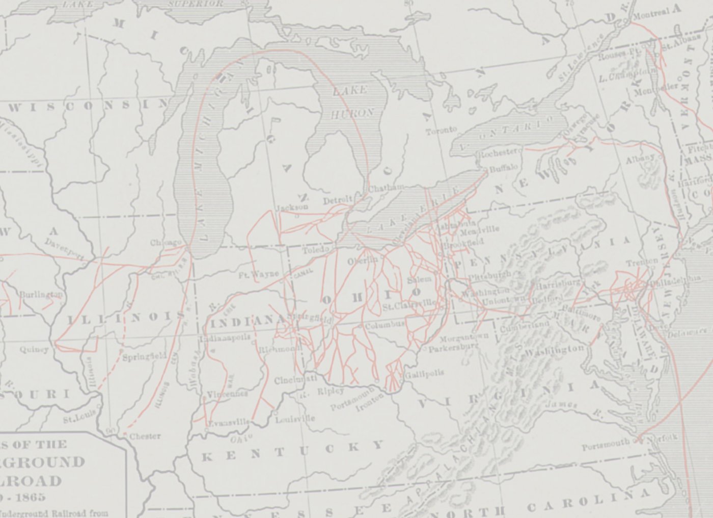 Ausschnitt eines Plans mit Routen in roter eingezeichnet