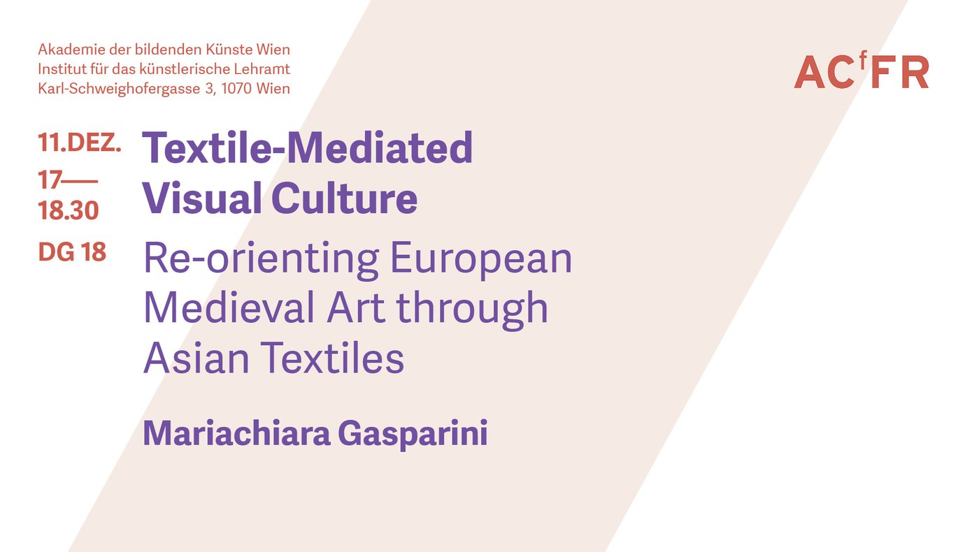 Tracing back to Asian territories, and using textile as a primary tool of investigation, in her talk Mariachiara Gasparini aims to shift standards and labels that characterize Medieval visual art in Europe.