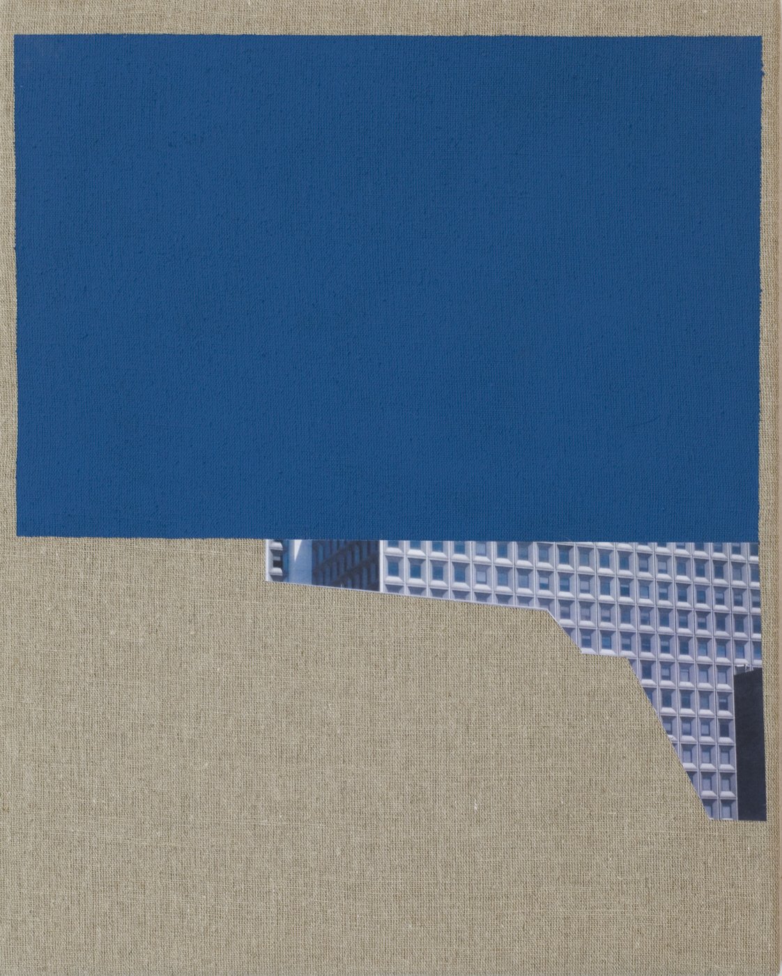
   Jörg Reissner, n.y. blues 2011
   
   Acryl, Farbdruck auf Papier, Leinwand
   
   50 x 40 cm
  
