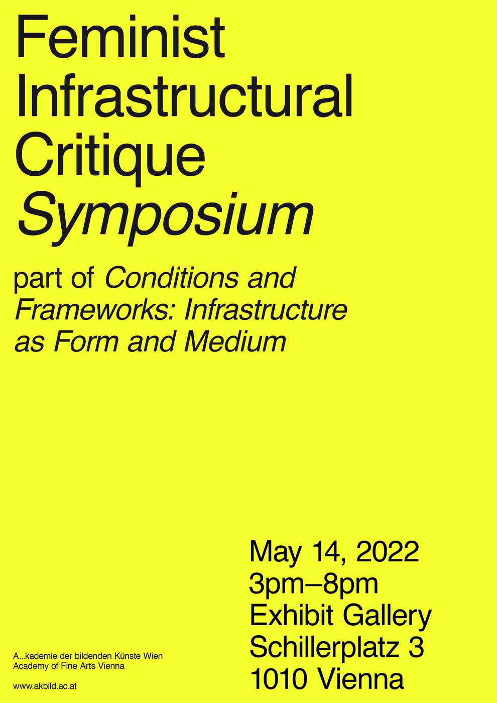 Ein typografisches Motiv. Der Titel der Veranstaltung auf gelbem Hintergrund.