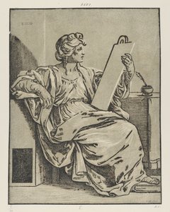 sitzende Frau