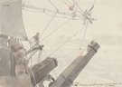 Thomas Ender, Matrosen beim Fischfang auf offener See, 1817, Bleistift und Aquarell auf Papier, HZ-13459