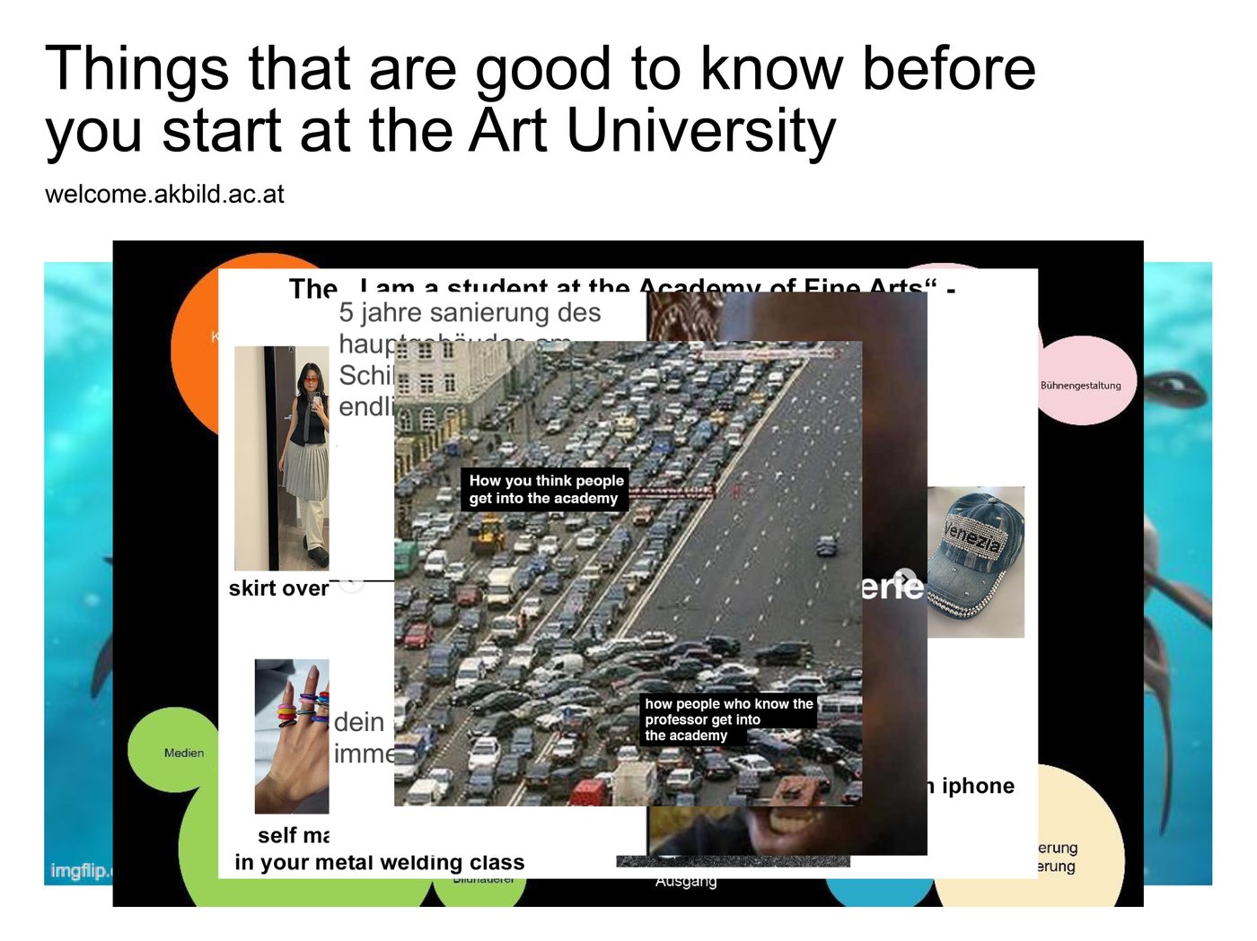 Textbild “Dinge, die man wissen sollte, bevor man an der Kunstuniversität anfängt”