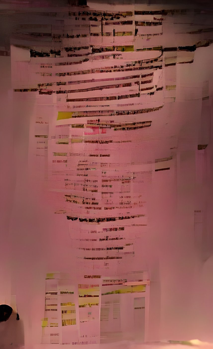 Eine Fotocollage mit verschiedenen Text- und Bildfragmenten, generiert von einem AI (Artificial Intelligence / künstliche Intelligenz) Computerprogramm.