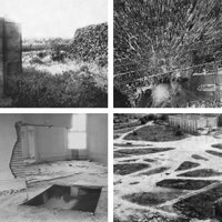 1) Le Corbusier, Report über einen Dachgarten, 1944

2) Andreas Feininger, Aerial View of New York, 1950

3) Gordon Matta-Clark, Bronx Floors: Floor Above, Ceiling Below, 1972

4) Berlin, Anhalter Bahnhof, ca. 1977