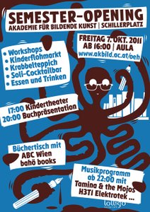 Das ÖH-Referat für Bildung und Politik lädt zum Semester-Opening mit solidarischer Unterstützung des Lolligo-Kindercafés, ABC Wien und bahö books.