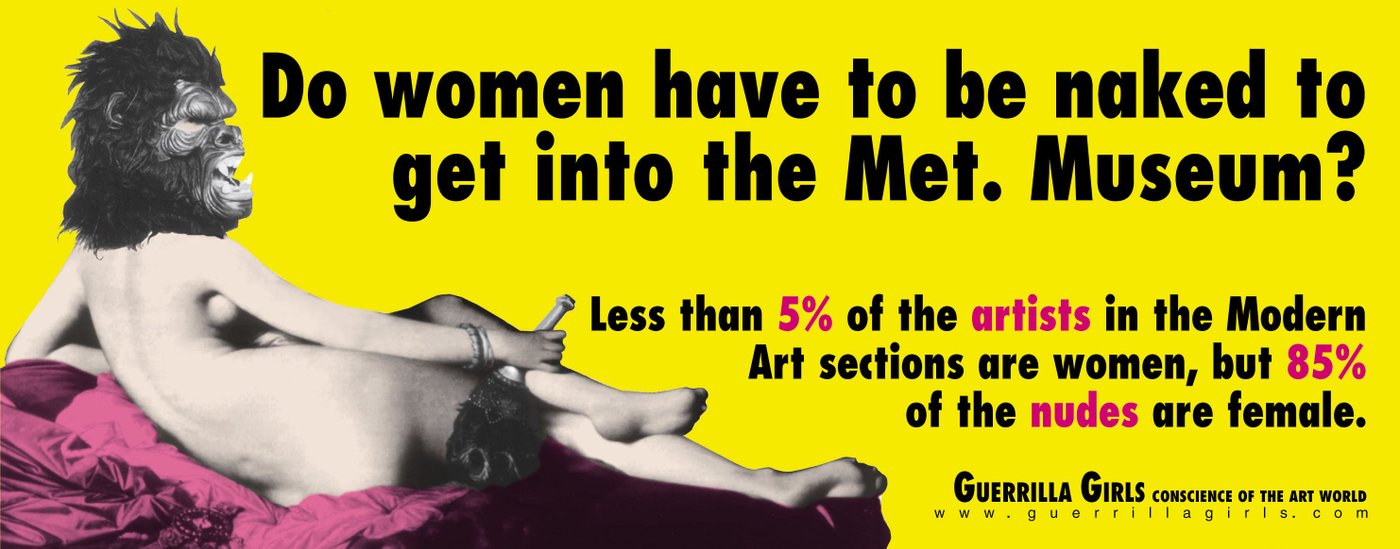 
   GG get nacked
   
   Courtesy guerrillagirls.com © Guerrilla GirlsCourtesy
  
