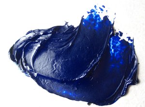 blue paint, impasto