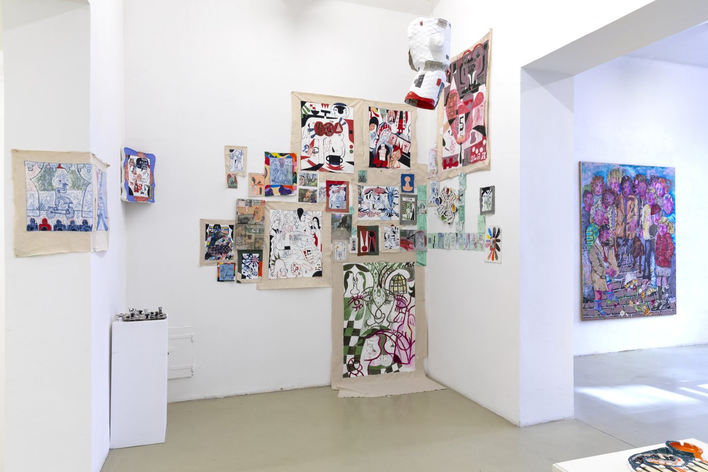 exhibition view of an collage