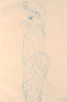 Gustav Klimt, Study for the Painting ‘Judith II (Salome)’, before 1909, coloured pencil on paper, © Plaster Cast Collection of the Academy of Fine Arts Vienna