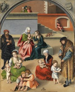 a painting with a group of people