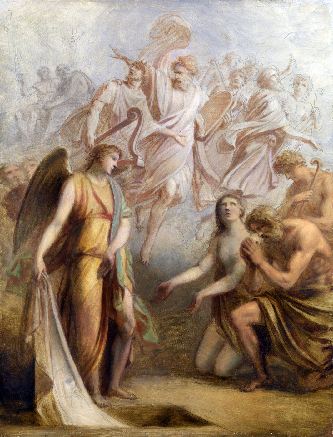 a group of people and angels