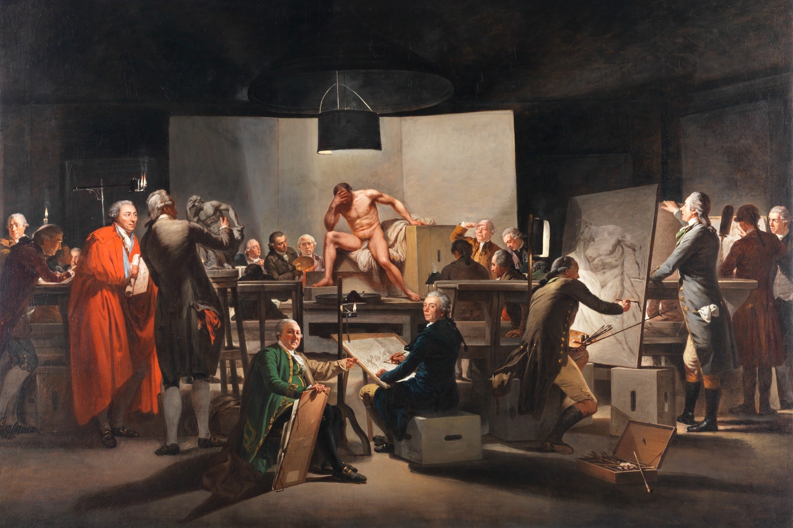 Martin Ferdinand Quadal, The Life Class of the Vienna Academy in the St Anne Building, 1787 © Paintings Gallery of the Academy of Fine Arts Vienna
