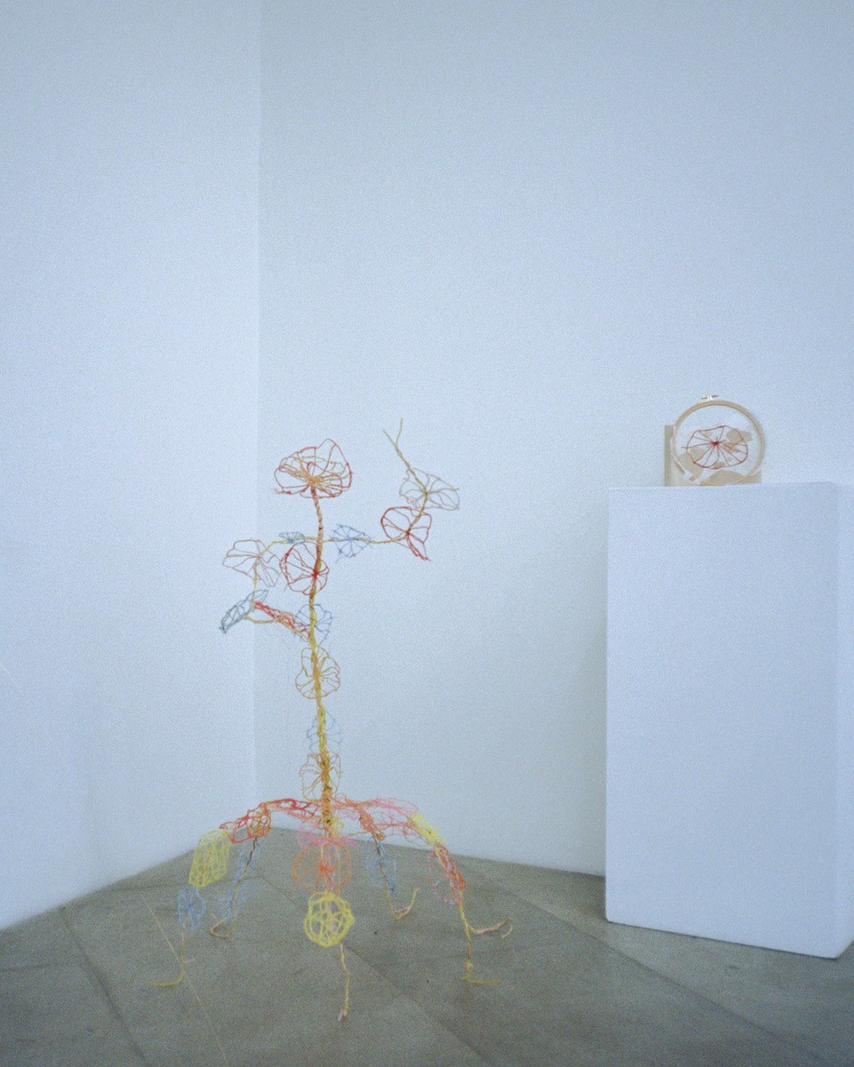 Echo Bloom von Kelebogile Thoka & Zoé Schwarz, Ausstellung “Making, Memory and Resistance - Textile Healing and Social Justice through the Lens of Decolonial Fashion Research”in der Galerie Exhibit Eschenbachgasse, Foto: Anna Hambira