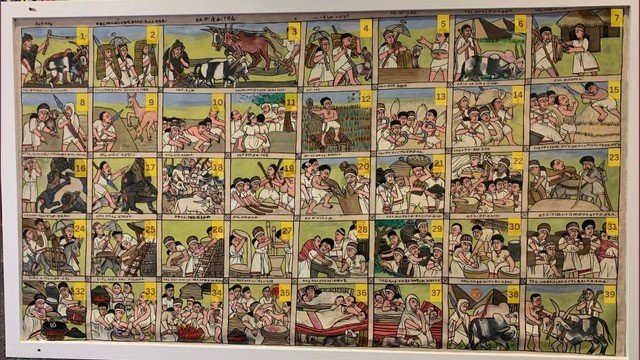 Historical depiction of an agricultural year and the associated 39 tasks and events in Ethiopia.