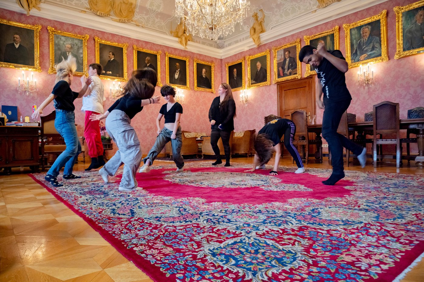 Dancing in the mayor’s office with children from the Special Education Center
