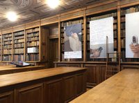 Exhibition view [em][en]Generations[/em][/en] Library of the Academy of Fine Arts Vienna, with works from Anna Barbieri, Martin Rovan, Catharina Szonn, 2022
